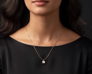 Minimalist Moonstone Pendant Necklace – Elegant Rose Gold Chain for Everyday Glamour