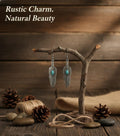 Bohemian Round Water Droplets Arylic Turquoise Tassel Hollow Out Inlay Drop Earrings