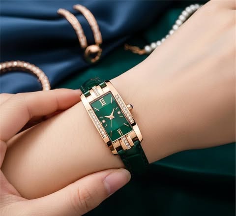 Casual Color Block Buckle Quartz Women'S Watches