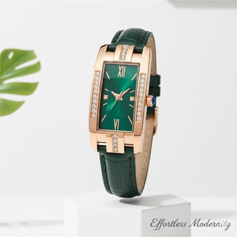 Casual Color Block Buckle Quartz Women'S Watches