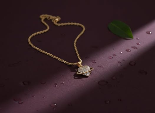 Galaxy Heart Diamond-Studded Necklace & Earring Set – Love Beyond the Stars