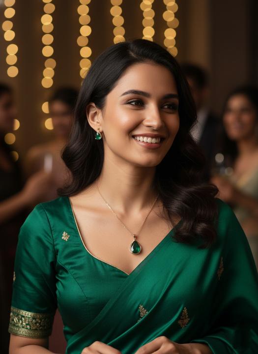 The Emerald Dewdrop Jewelry Set in Rose Gold Embrace Timless Elegance With our Captivating Emrald Dewdrop Jewelry Set