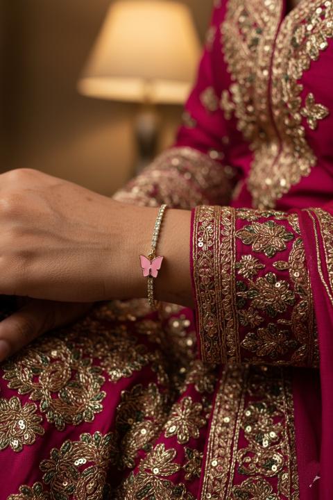 Dazzling Rhinestone Butterfly Anklet – Elegant Alloy Design for Women