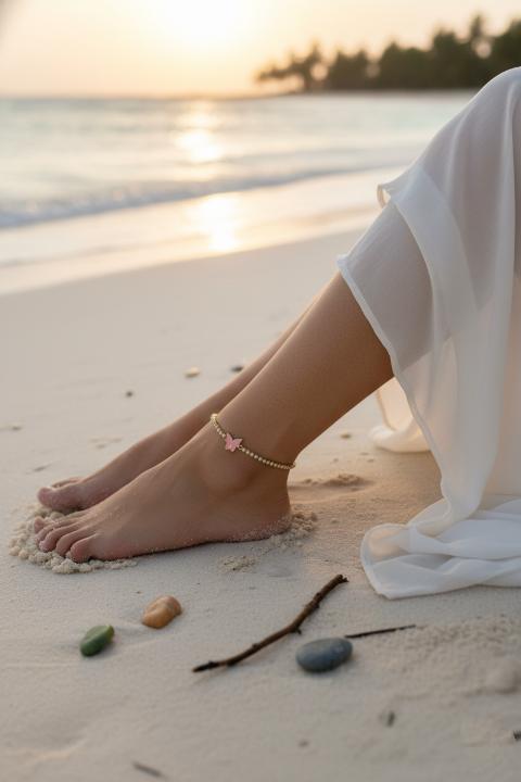 Dazzling Rhinestone Butterfly Anklet – Elegant Alloy Design for Women
