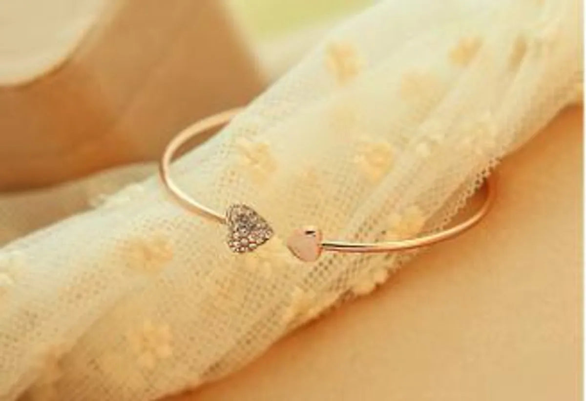 Heart Alloy Diamond Artificial Rhinestones Women's bangles