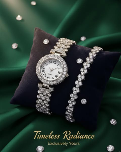 Fashionable Roman Pattern Diamondencrusted Women's Quartz Watches With Alloy Case And Strap Round Dial in Silver