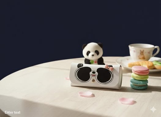 Panda-themed sunglasses cas