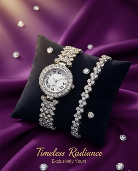 Fashionable Roman Pattern Diamondencrusted Women's Quartz Watches With Alloy Case And Strap Round Dial in Silver