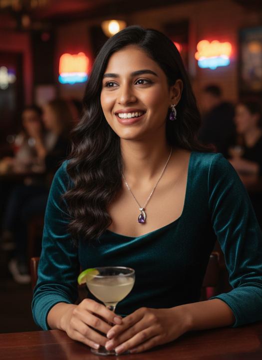 The Royalty Set: Deep Purple Teardrop Pendant and Stud Earrings